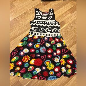Desigual Multicolor Kids Dress with Heart and Floral Design